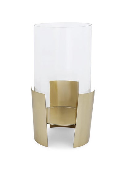 Buy Beth Candle Holder, Gold & Clear - 14x29 cm in UAE