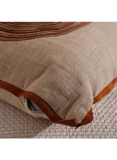 اشتري Orla Abstract Handmade Leather Filled Cushion 50X50Cm - Brown في الامارات