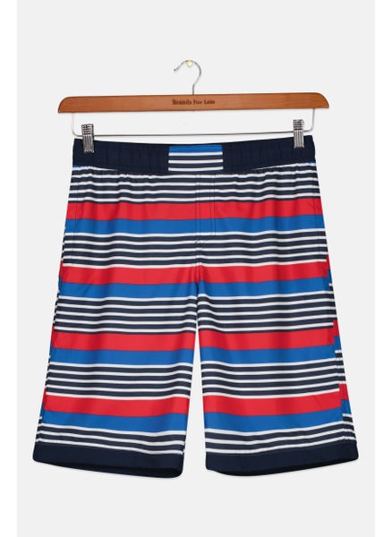 اشتري Kids Boy Stripes Pull On Board Shorts Swimwear, Navy Combo في الامارات