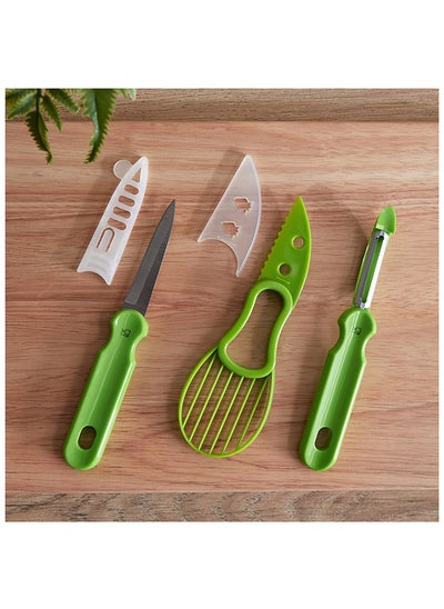 اشتري Easy Chef Avocado Mix 3 in 1 Gadget Slicer with Peeler and Knife 22.5 x 2.5 x 6.8 cm في الامارات