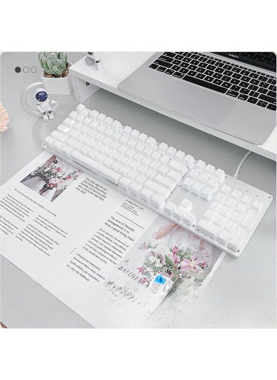 Buy Retro Crystal Clear Mechanical Keyboard for Typing Xinghe White-Warm White [Green Axis] Single Keyboard in Saudi Arabia