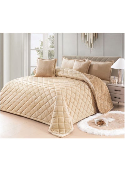 Buy Winter comforter set, double-faced, velvet face and soft fur face, size 160 * 210 cm in Saudi Arabia