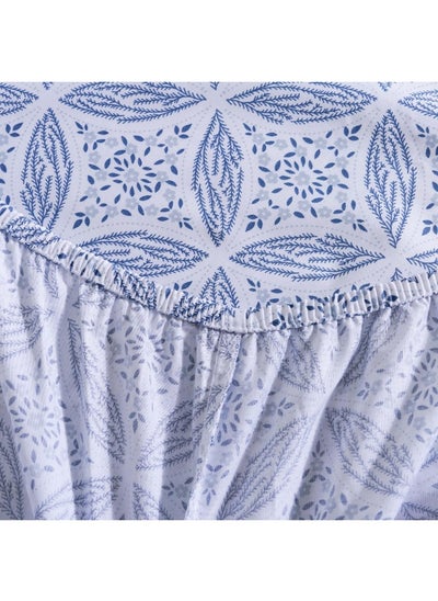 اشتري Ravenna 200 Tc 3-Piece Queen Fitted Sheet Set 160X200+33Cm - Blue في الامارات