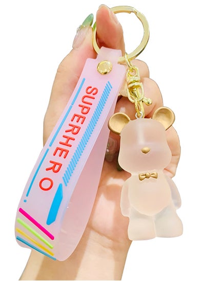 اشتري SYOSI Pink Bear Keychains, 1Pcs Key Chain Bear Accessories for Women Girls, Key Ring for Car Keys, Handbags, Backpack, Wallet, Cute Keychain Bracelets في الامارات