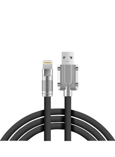 Buy 120W Fast Charging USB A to Lightning Cable for iPhone 2 Meters Black in Saudi Arabia