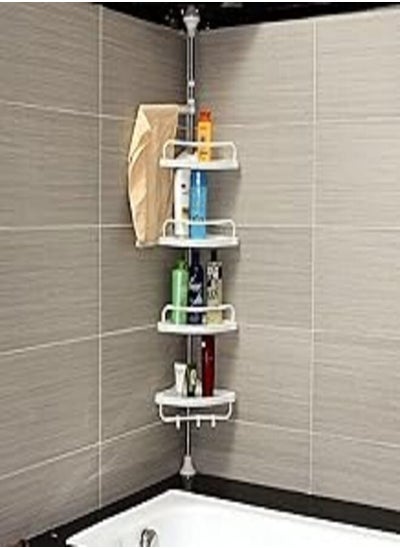 Buy 4 Tier Adjustable Telescopic Shelf Bathroom Organiser Corner Rack Shower Shelf Caddy Holder in Egypt