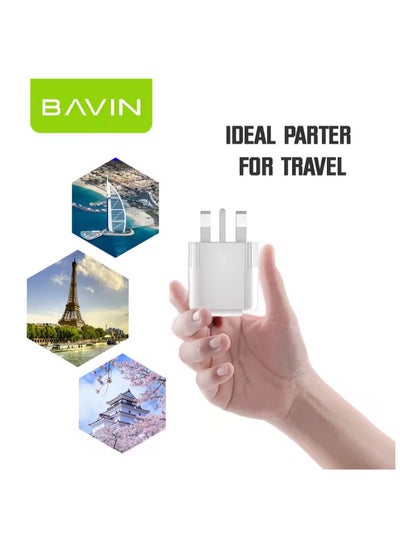 Buy Bavin PC352E Ultra Fast Charging 18W Type C and USB charger in addition to the Type C charging cable for iPhone in Egypt