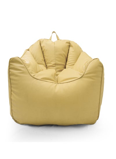 اشتري Faux Leather Single Sofa Couch Bean Bag Beige في الامارات