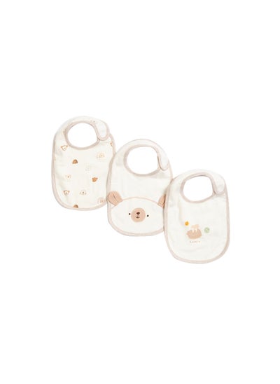 اشتري Pack of 3, 100% Cotton Knitted Bibs في الامارات