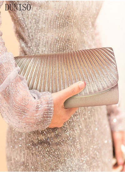 Buy Women Shiny Glitter Evening Clutch Crossbody Bag Envelope Handbag Chain Purse for Wedding Formal Cocktail Party in UAE