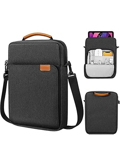 اشتري 9-11 Inch Tablet Sleeve Bag, Fits for iPad air 5 10.9" 2022, iPad Pro 11 M2 2022-2018, iPad 10th 10.9, Air 4 10.9, Tab S8 2022, Handle Carrying Case with Shoulder Strap, Black في السعودية