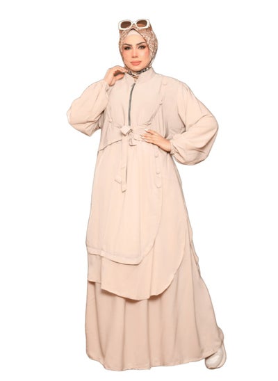 Buy Edna of 3 pieces, material royal crepe, size one size, worn up to 140 kilos for women in Egypt