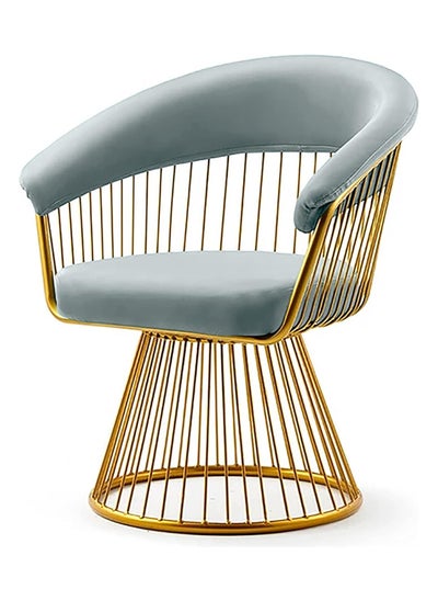 Buy Makeup Vanity Chair Modern Dining Chair Stool with Backrest Gold Metal Legs and Elegant Tufted Back in UAE