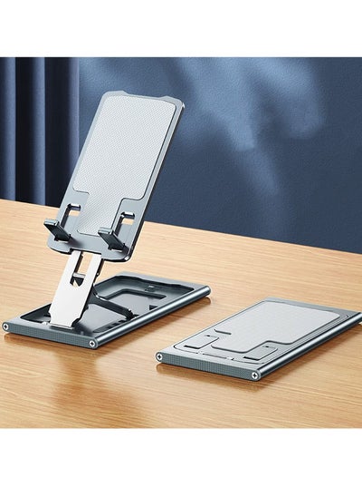 Buy Cell Phone Stand, Fully Foldable Phone Holder for Desk, Desktop Mobile Phone Cradle Dock Compatible with iPhone, Samsung Galaxy, iPad Mini, Tablets Up to 12” in UAE