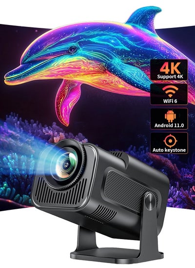 Buy Mini Projector, Portable Native 720P Home Cinema Projector Supports 4K Dual Wifi6 BT5.0 Android 11, Automatic Keystone, 180 Degree Angle, Compatible With Android/iOS/TV Box/HDMI/PS4/PS5 Game Controller in Saudi Arabia