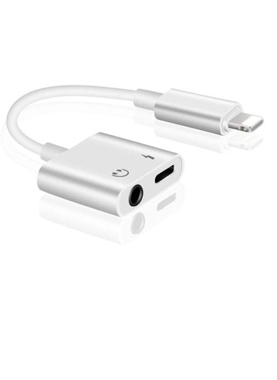 Buy 2 In 1 3.5 mm Headphone Jack And Lightning Charging Adapter For Apple iPhone X 8/8Plus/7/7Plus/6/6S Plus White in Egypt