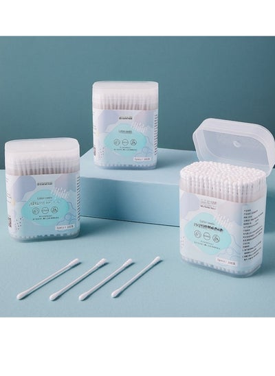 اشتري Premium Quality Disposable Cotton Swabs Double Tipped Cotton Swab Spiral Head Multipurpose Safe Cleaning Sterile Sticks في الامارات