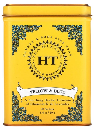 اشتري HT Tea Blend Yellow & Blue Chamomile and Lavender Caffeine Free 20 Sachets 1.4 oz (40 g) في الامارات