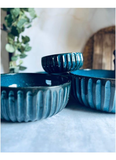 Buy Jamila casseroles set of three pieces with sizes 18, 22, 26 cm green in Egypt