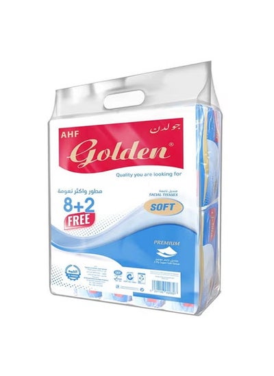 Buy Golden Facial Soft Tissue , 160 Tissue x 8+2 Pieces in Saudi Arabia