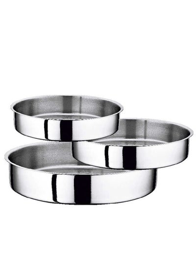 Buy OMS-Stainless Steel Trays 3Pcs Set in UAE