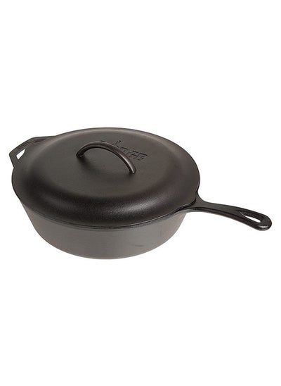 Buy Lodge Pre-Seasoned Cast Deep Skillet With Iron Cover And Assist Handle 5 Quart Black in UAE