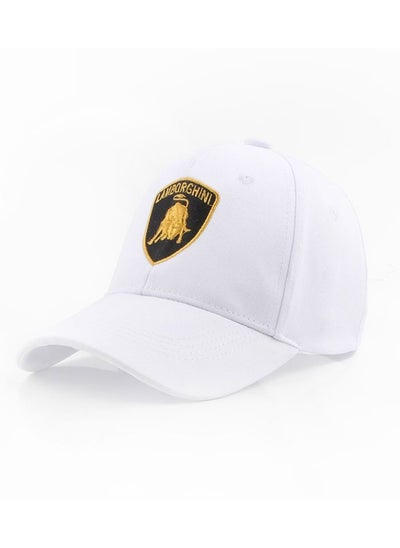 Buy Lamborghini Logo Embroidered Adjustable Baseball Caps for Men and Women Hat Travel Cap Car Racing Motor Hat in UAE