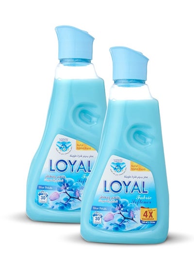 Buy Fabric Softener & Freshener Concentrated, Blue Petals, 30 Washes 2x750ml in UAE