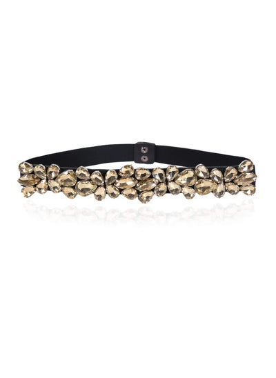 اشتري KASTWAVE Rhinestone Skinny Belt Floral Elastic Belt for Lady في السعودية