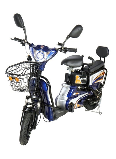 Buy Electrical Bike With Grocery Basket With Strong Battery Blue Tyre Size 14 Blue in UAE