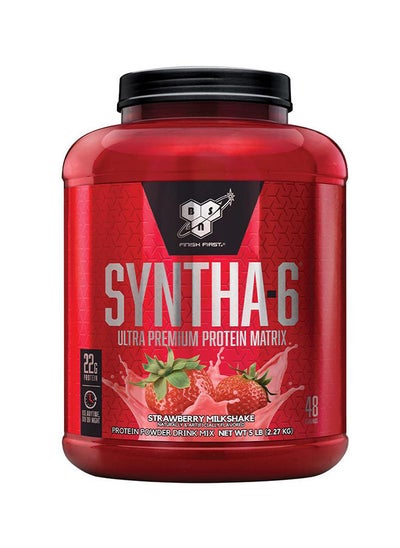 Buy Syntha-6 Ultra Premium Protein Matrix, Whey Protein Powder, Micellar Casein, Milk Protein Isolate Powder - Strawberry Milkshake, 5 lbs, 48 Servings (2.27 KG) in UAE