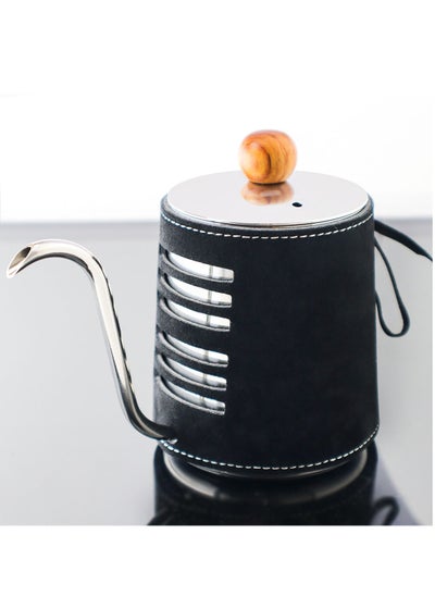 Buy Coffee dripping pot 600ml leather from black in Saudi Arabia