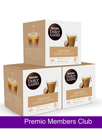 اشتري Cortado Espresso Macchiato 16 Coffee Capsules 100.8g Pack of 3 في الامارات