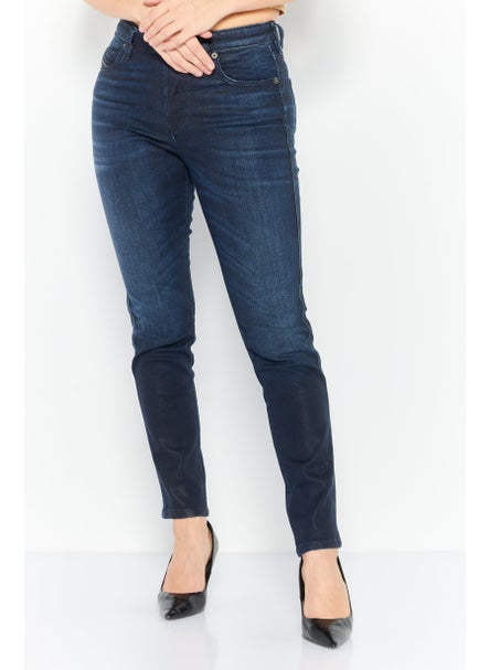 اشتري Women Slim Fit Plain Stretchable Denim, Blue في الامارات