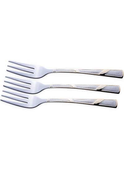 Buy Ct-Els/Cf Berger Elsa Pastry Forks Set, Cake Forks Set Of 6, Stainless Steel Small Fork With Golden Design in UAE