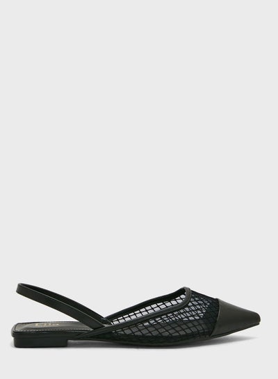 Buy Net Detail Pointed Flat Shoe in Saudi Arabia
