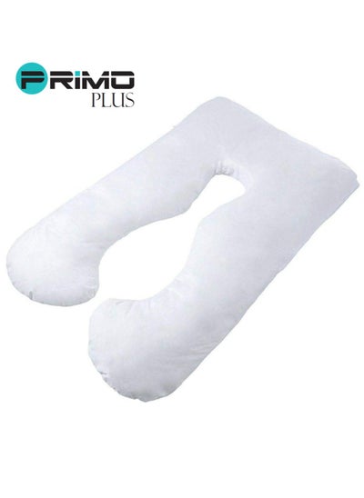 Buy Premium U Shape Comfortable Pregnancy Pillow Polyester White in Saudi Arabia