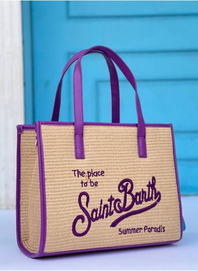 Buy M2C Purple straw Saint Colette tote bag in Egypt