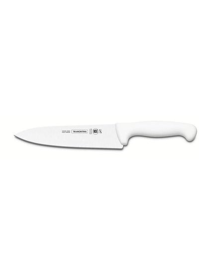 Buy Professional 6 Inches Meat Knife with Stainless Steel Blade and White Polypropylene Handle with Antimicrobial Protection in UAE