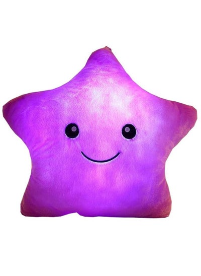 اشتري Twinkle Star Glowing LED Night Light Plush Cushions Luminous Led Star Pillow Purple في الامارات