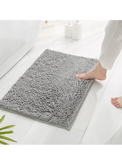 Buy Tycom Bathroom Rugs Bath Mat Non Slip Fluffy Soft Plush Microfiber Shower Carpet Rug Washable Non-Slip Carpet Mat for Bathroom Floor 50 By 80 CM Long Light Grey. in UAE