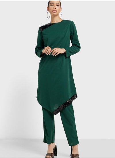 Buy Embellished Hem Tunic & Pant Set in Saudi Arabia