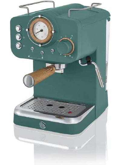 Buy Swan Nordic Espresso Machine, Pine Green, 15 Bars of Pressure, Milk Frother, 1.2L Tank, Scandi Style, SK22110GREN in UAE