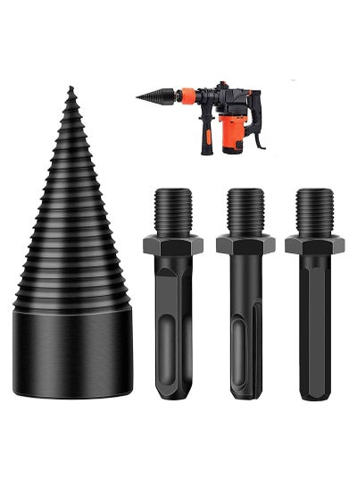 Buy Firewood Log Splitter Drill Bit Set, Wood Splitter Drill Bits, Removable Firewood Log Splitter Drill Bit, for Hand Drill Stick-hex+Square+Round,for Household Removable Wood Electric Drill in UAE