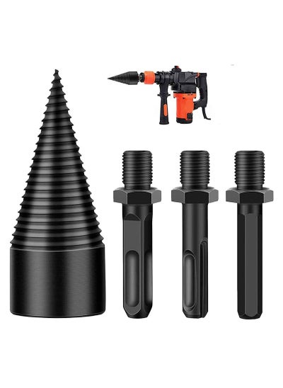 اشتري Firewood Log Splitter Drill Bit Set, Wood Splitter Drill Bits, Removable Firewood Log Splitter Drill Bit, for Hand Drill Stick-hex+Square+Round,for Household Removable Wood Electric Drill في الامارات