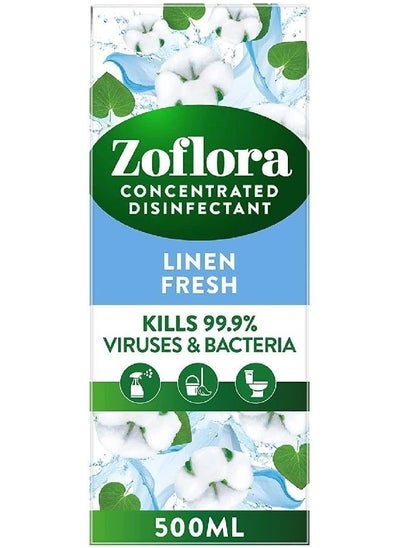 Buy Zoflora-Multi-purpose Concentrated Disinfectant All Surface Cleaner-Floor Cleaner-Effective against bacteria & Viruses-Long Lasting Linen Fresh Fragrance-Eliminates Odour-All Day Fresh-500ml in UAE