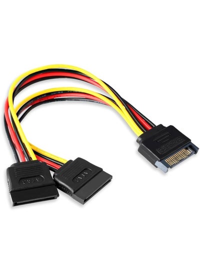 Buy SATA 15-Pin Power Adapter Cable, SATA 15 Pin Male to SATA 15 Pin Female Power Y-Splitter Extension Cable SATA to SATA Connector (15CM) in Saudi Arabia