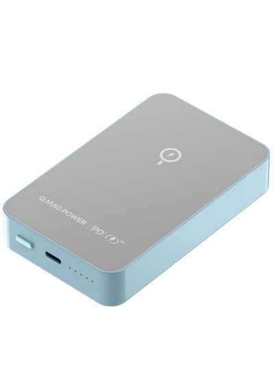 اشتري Q.Mag Power7 10000mAh Magnetic Wireless Battery Pack compatible with Magsafe - Blue في الامارات