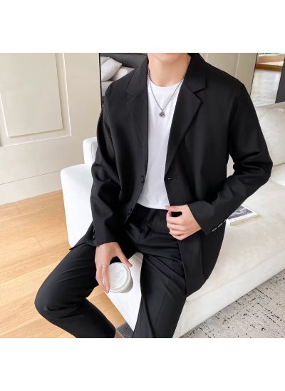 اشتري Casual Slim Mens Blazer Autumn Fashion Black في الامارات