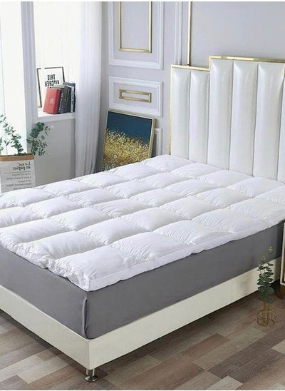 Buy Single Size  Mattress Topper 90*200+8cm, Super Soft White Protector Pad, Vacuum packed. in UAE